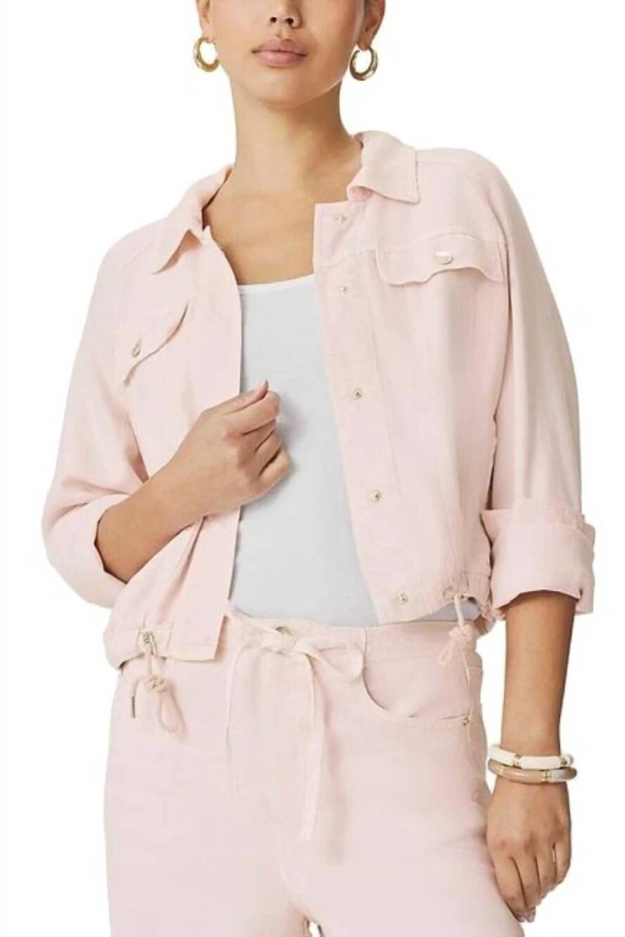 NEW SPLENDID women's denim lounge jacket in pink rose